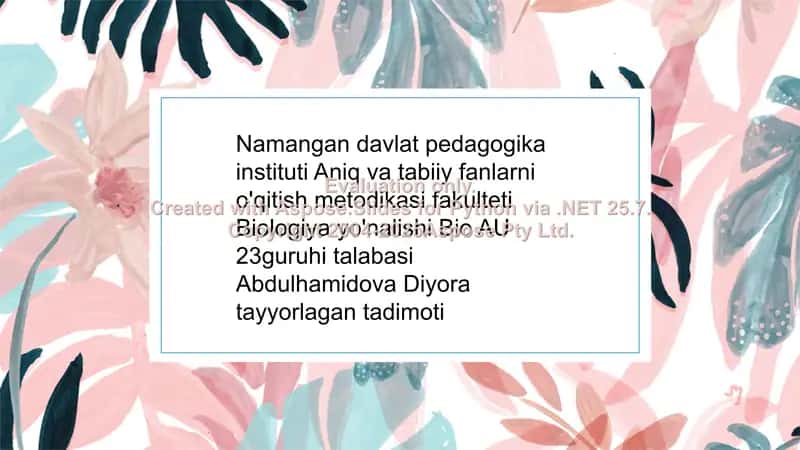 Biologiya tadqiqotlarining uslubiy metodikasi 1