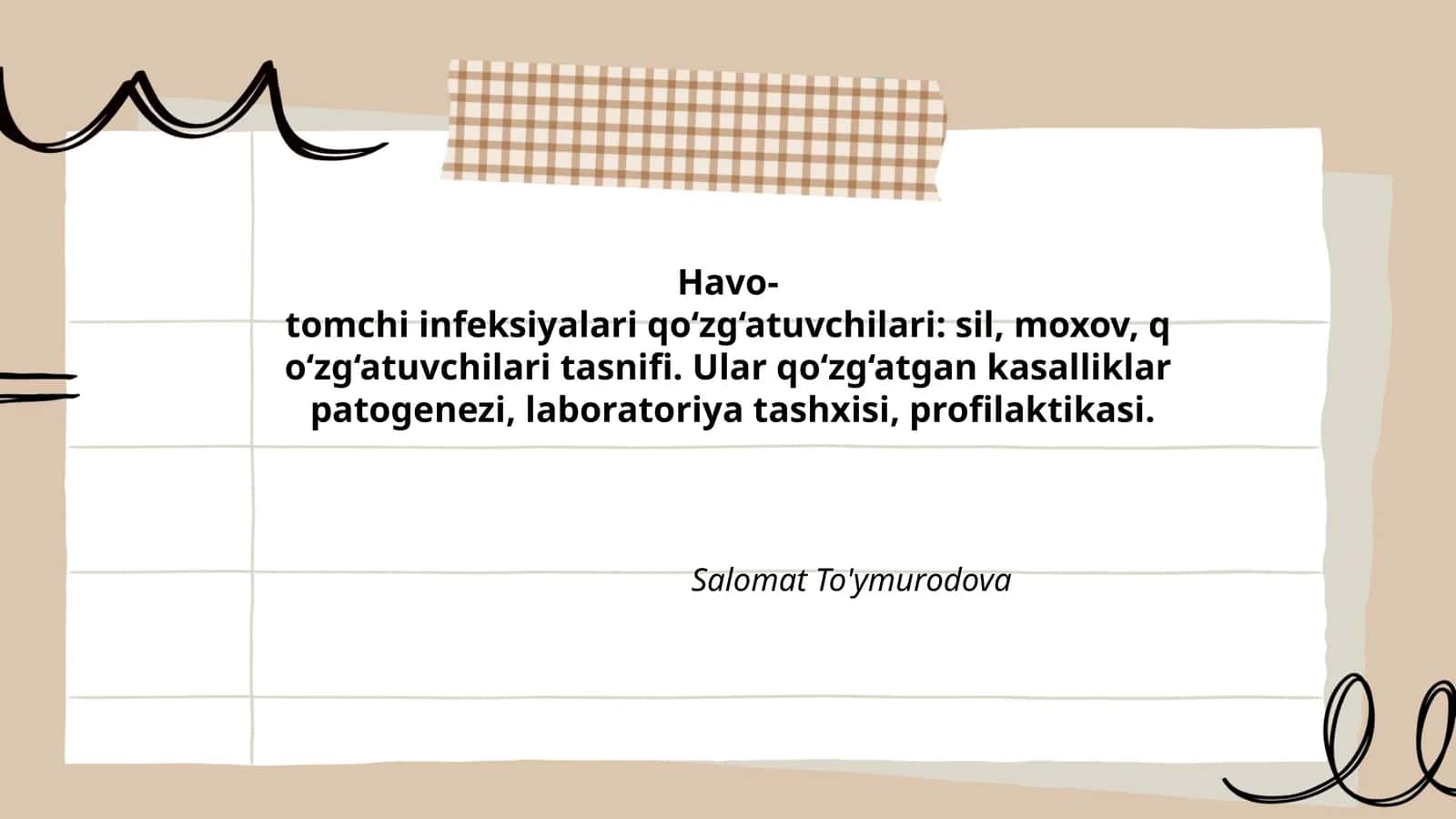 Havo-tomchi infeksiyalari qo‘zg‘atuvchilari: sil, moxov, qo‘zg‘atuvchilar tasnifi 1