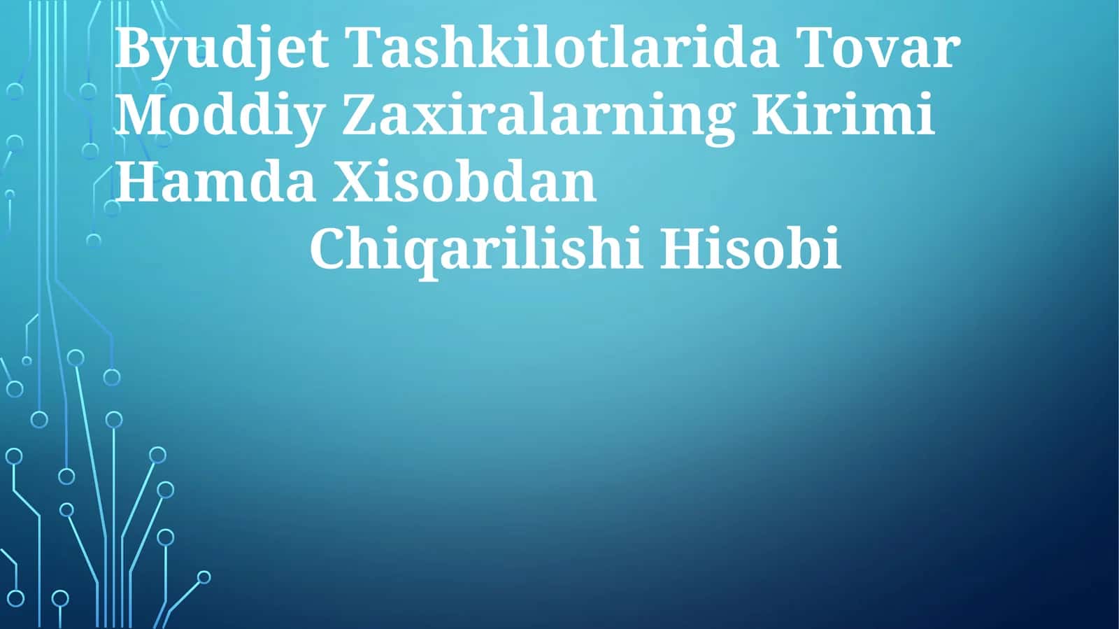Tovar Moddiy Zaxiralarning Kirimi Hamda Xisobdan Chiqarilishi Hisobi 1