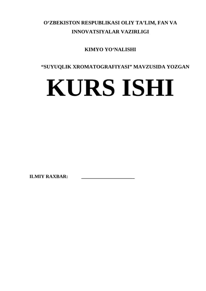 SUYUQLIK XROMATOGRAFIYASI 1