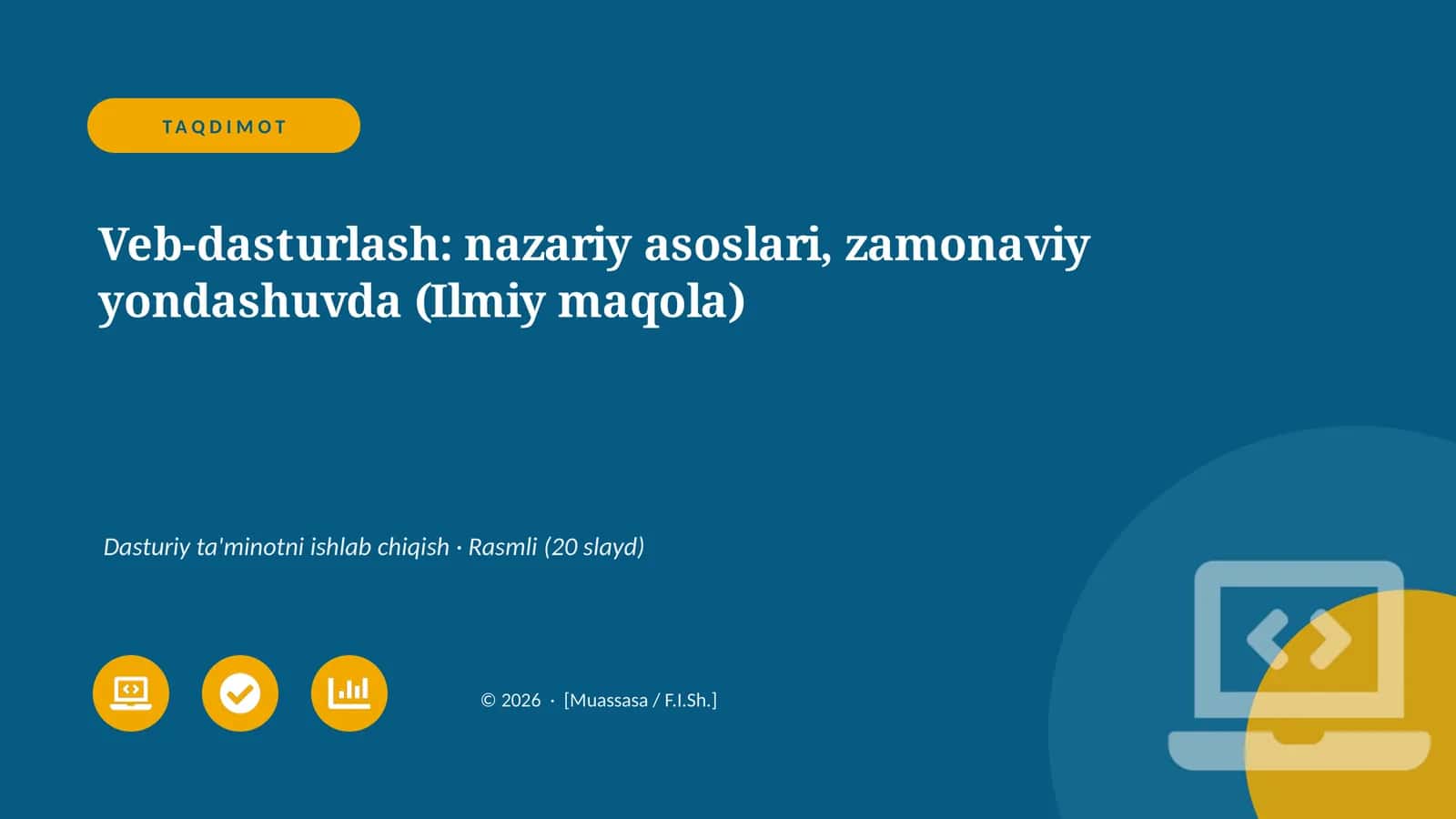 Veb-dasturlash: nazariy asoslari, zamonaviy yondashuvda (Ilmiy maqola) 1