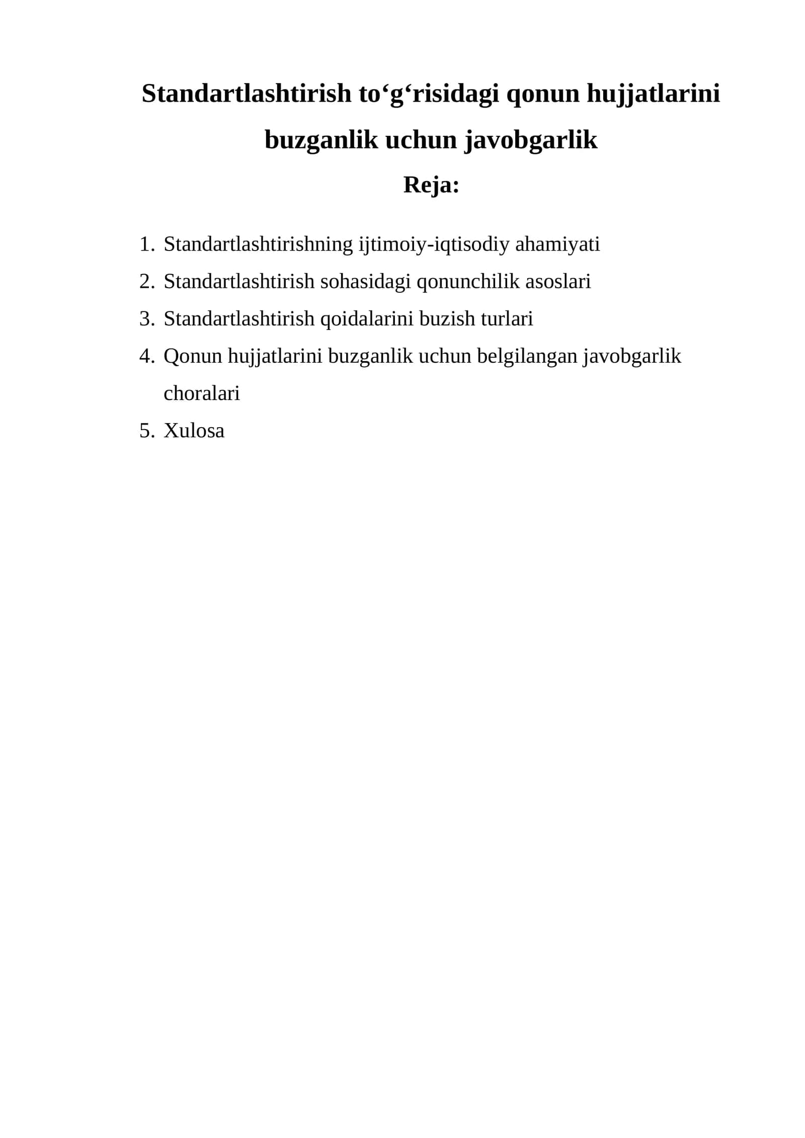 Standartlashtirish to‘g‘risidagi qonun hujjatlarini buzganlik uchun javobgarlik 1