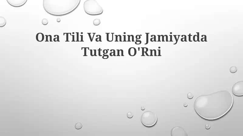 Ona Tili Va Uning Jamiyatda Tutgan O'Rni 1