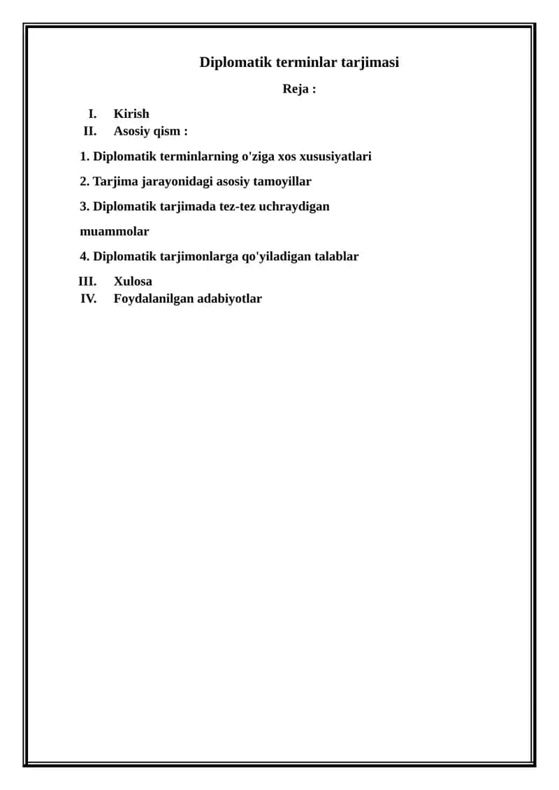 Diplomatik terminlar tarjimasi 1
