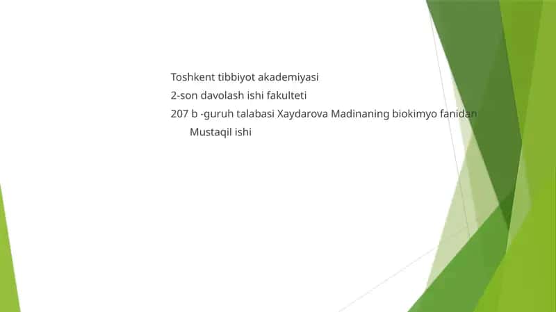 MAVZU: QANDLI DIABETDA KARBONSUVLAR,YOG’LAR VA OQSILLAR ALMASHINUVINING BUZILISHI 1
