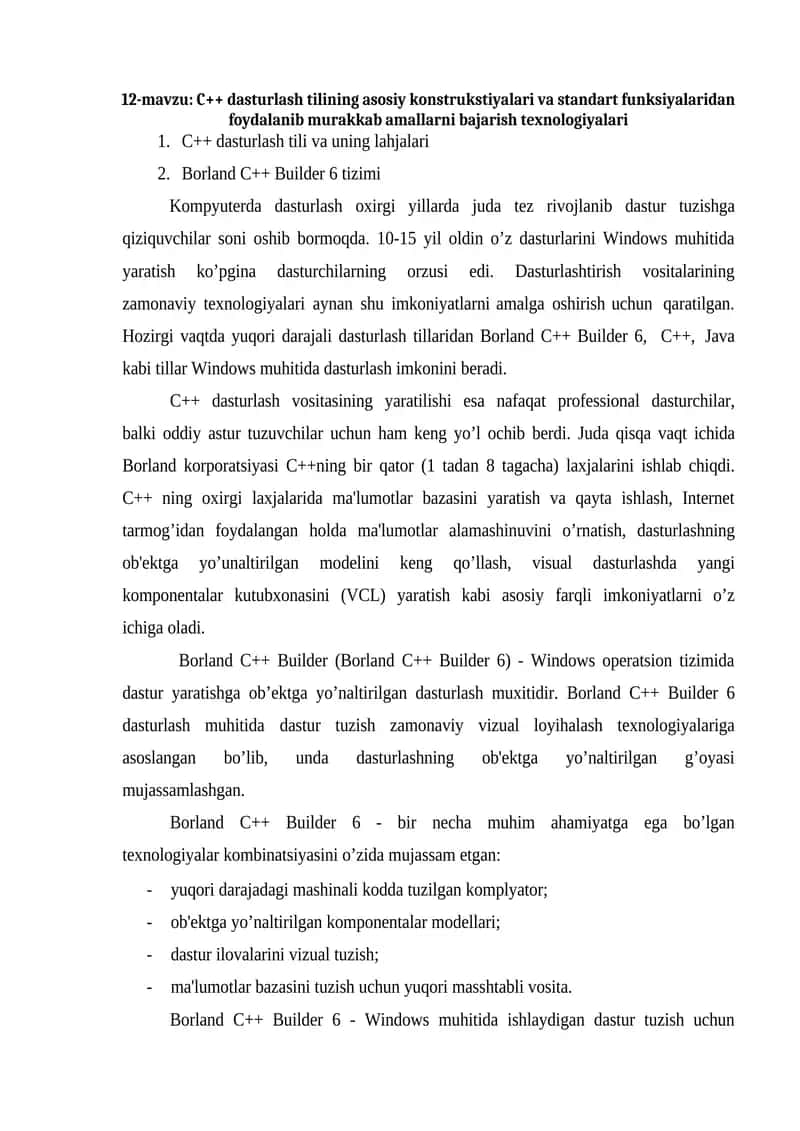 Borland C++ Builder 6 1