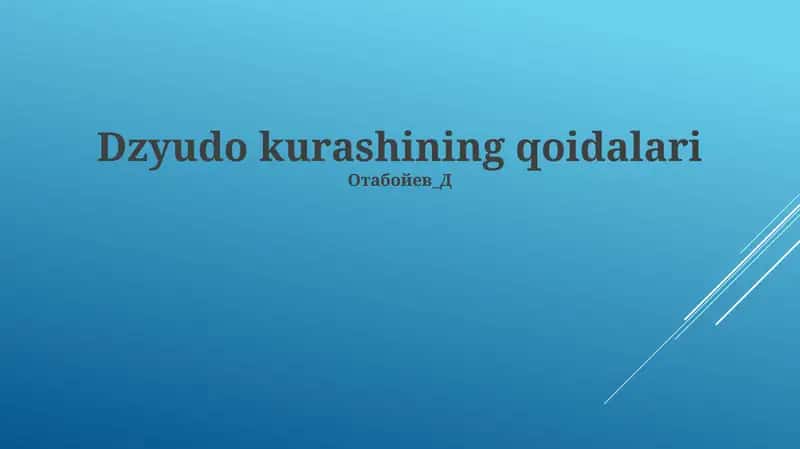 Dzyudo kurashining qoidalari 1