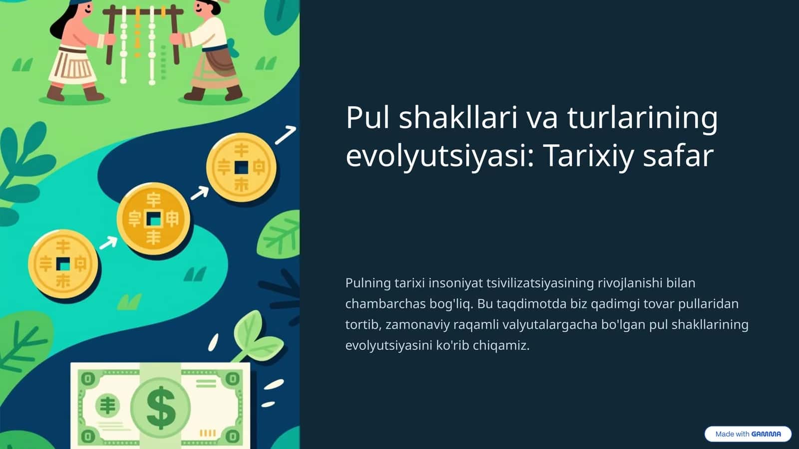 Pul shakllari va turlarining evolyutsiyasi: Tarixiy safar 1