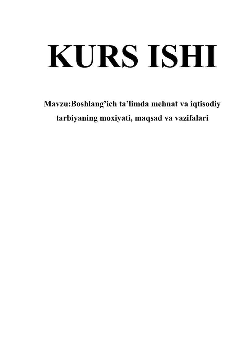 Mehnat tarbiyasi 1