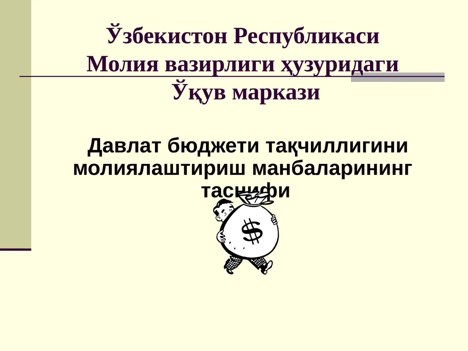 Давлат бюджети тақчиллигини молиялаштириш манбаларининг таснифи 1