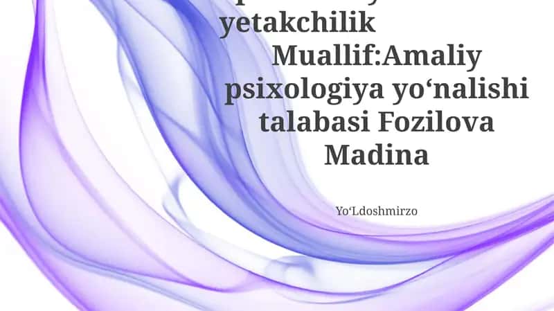 Sport faoliyatida yetakchilik 1