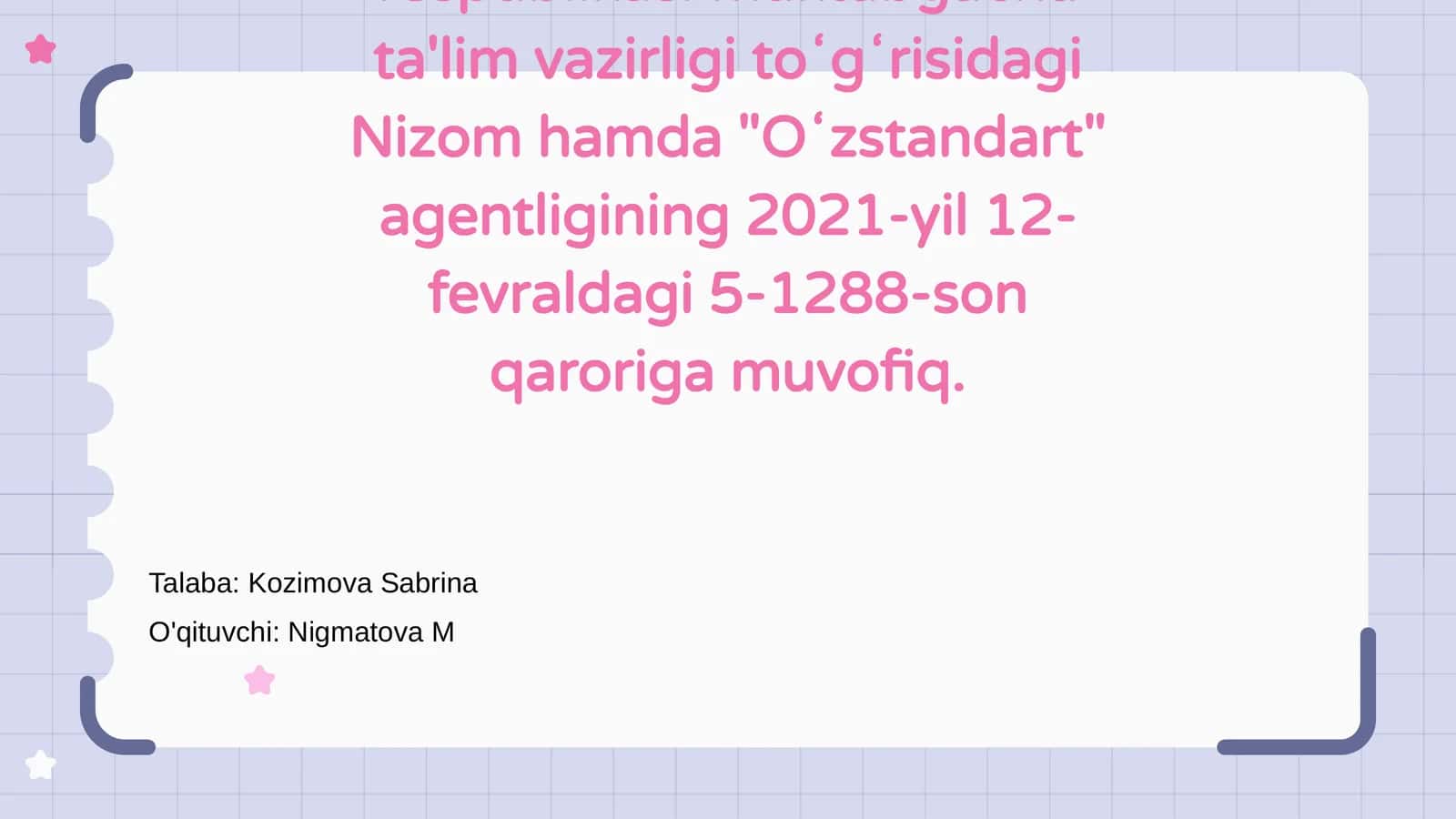 Shaxsiy talablar tarbiyachisi 1