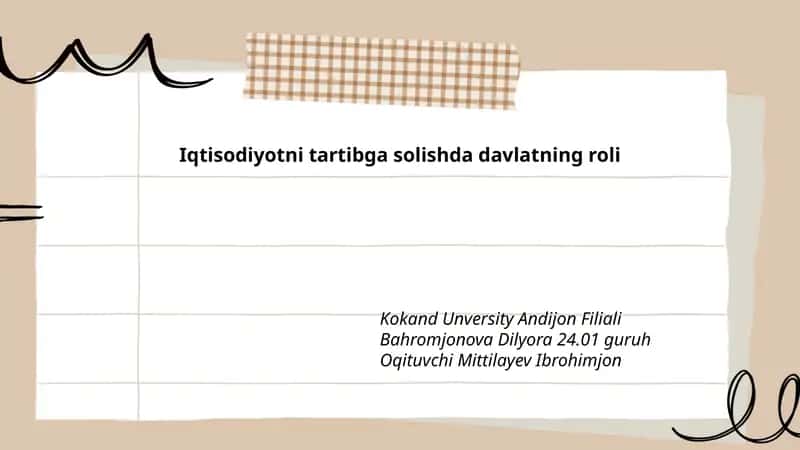 Iqtisodiyotni tartibga solishda davlatning roli 1
