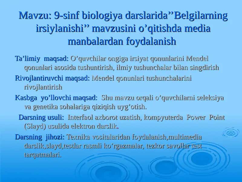 Belgilarning irsiylanishi 1
