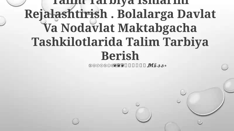 Talim Tarbiya Ishlarini Rejalashtirish 1