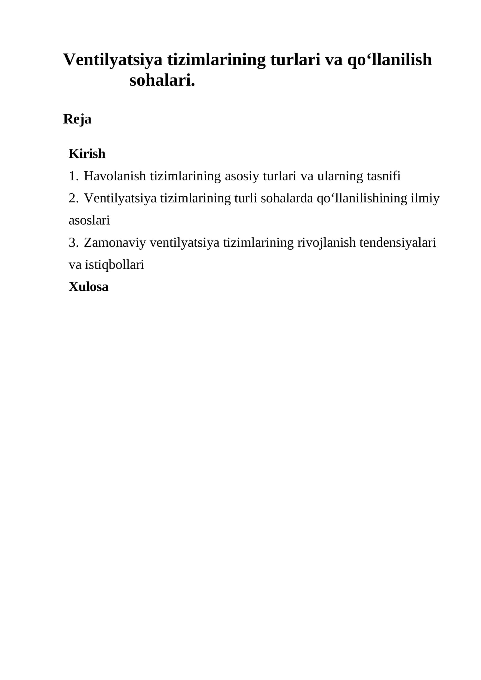Ventilyatsiya tizimlarining turlari va qo‘llanilish sohalari 1