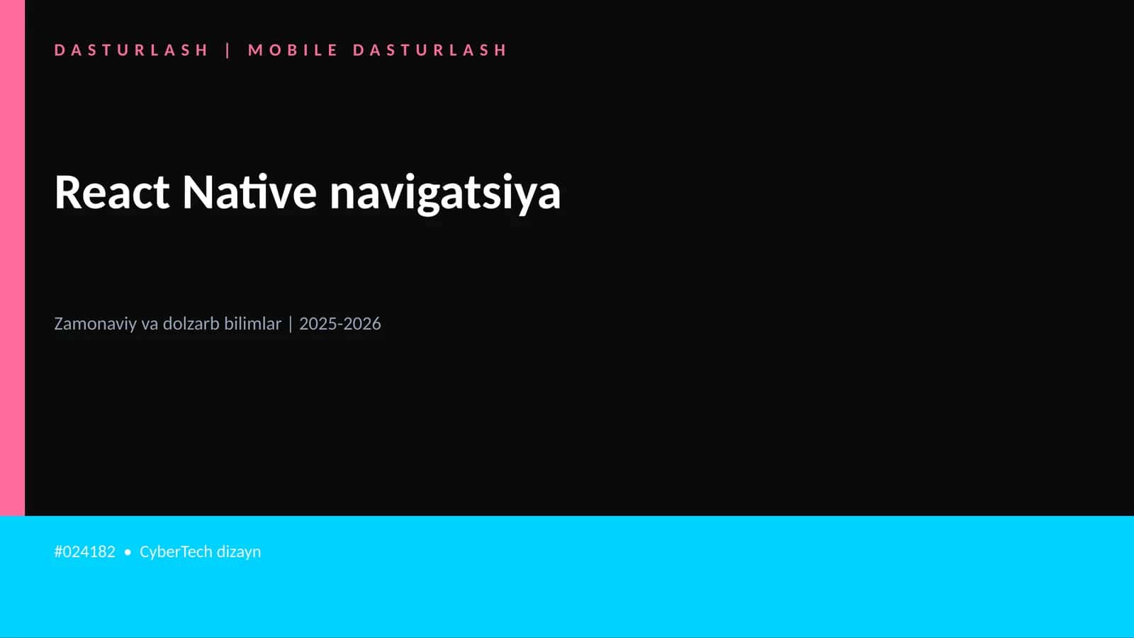 React Native navigatsiya 1