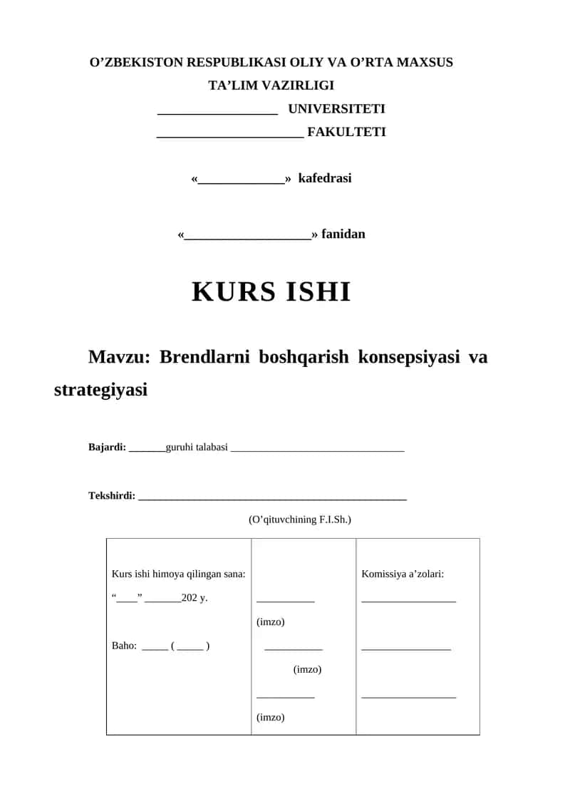 Brendni boshqarish 1