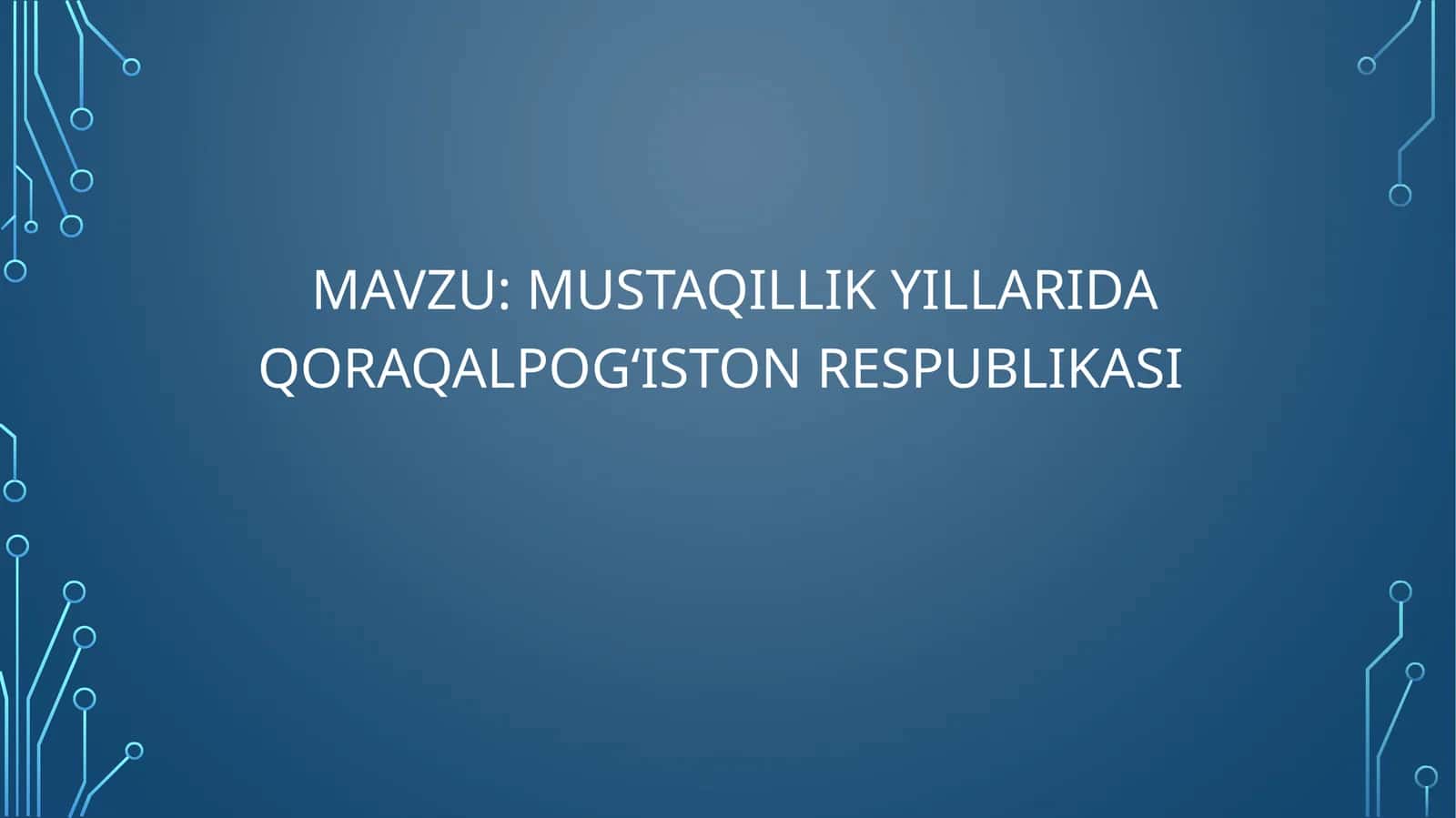MUSTAQILLIK YILLARIDA QORAQALPOG‘ISTON RESPUBLIKASI 1