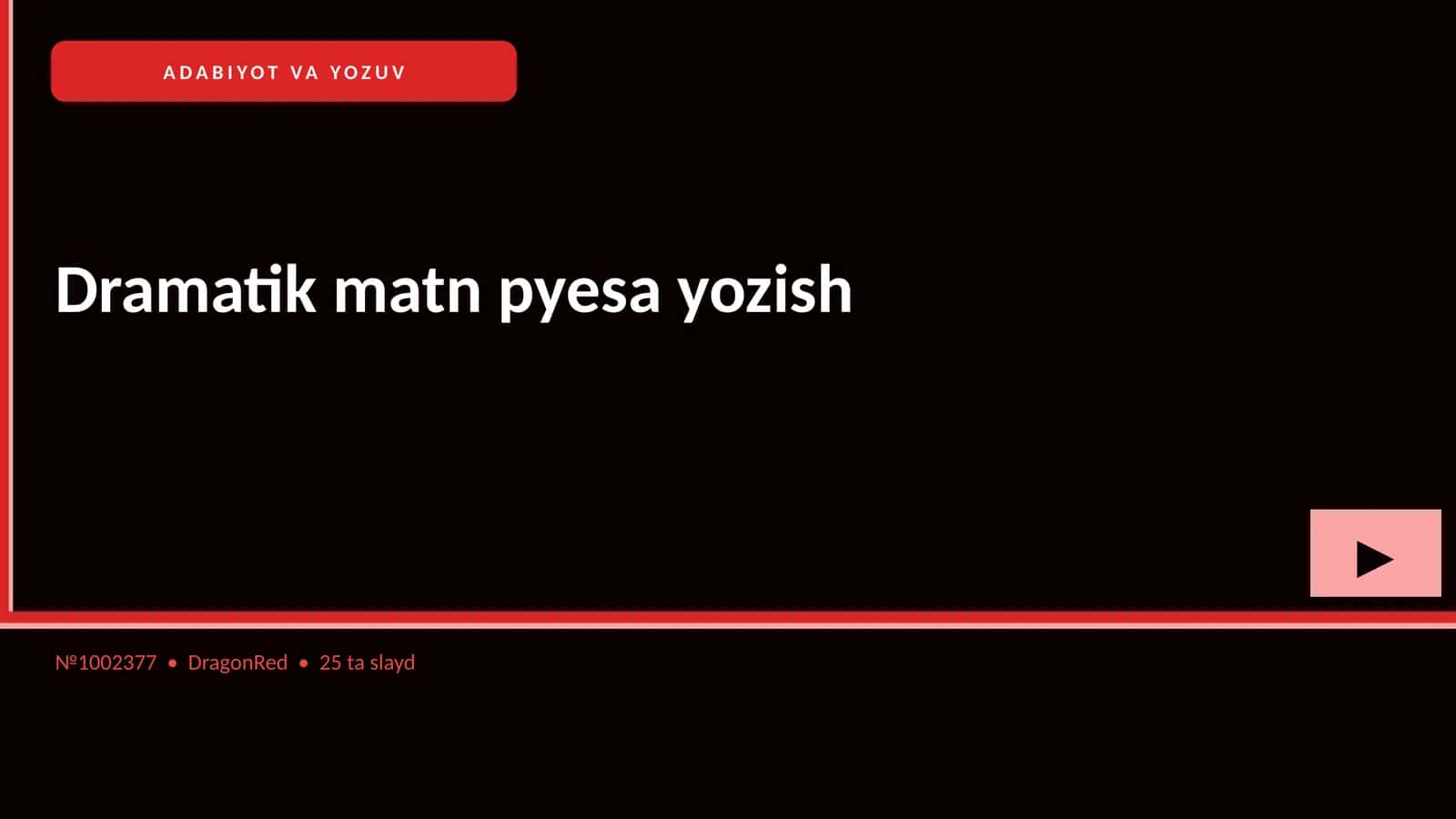 Dramatik matn pyesa yozish 1