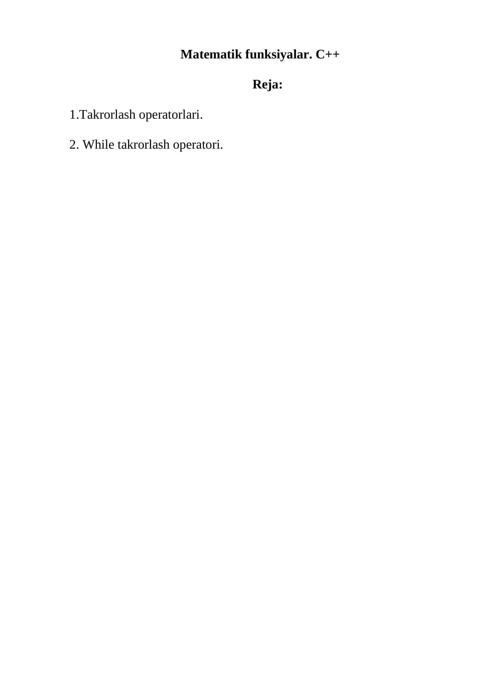 Matematik funksiyalar. C++ 1