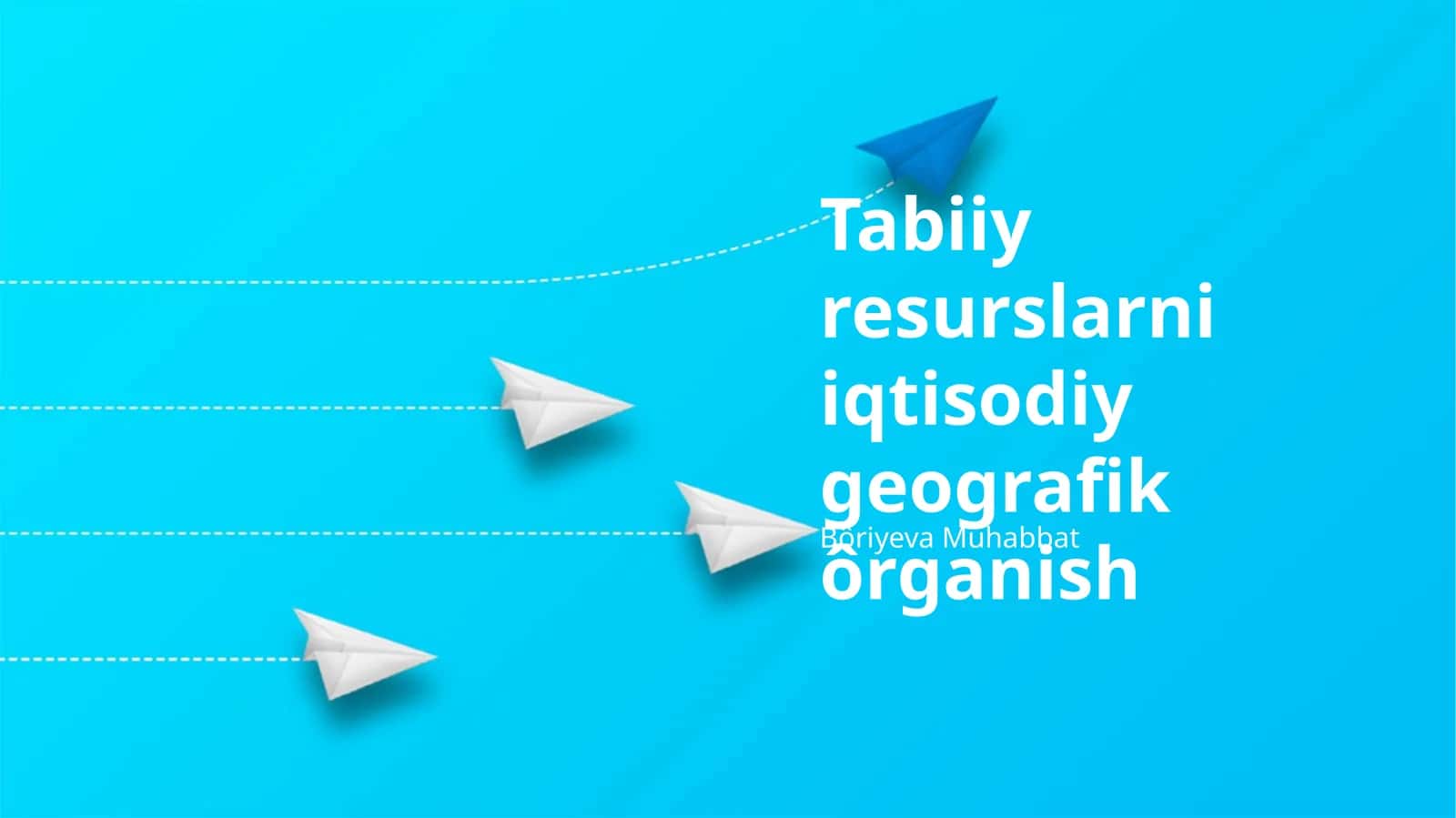 Tabiiy resurslarni iqtisodiy geografik ôrganish 1