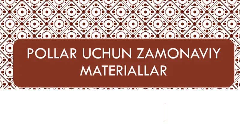 Zamonaviy materiallar 1