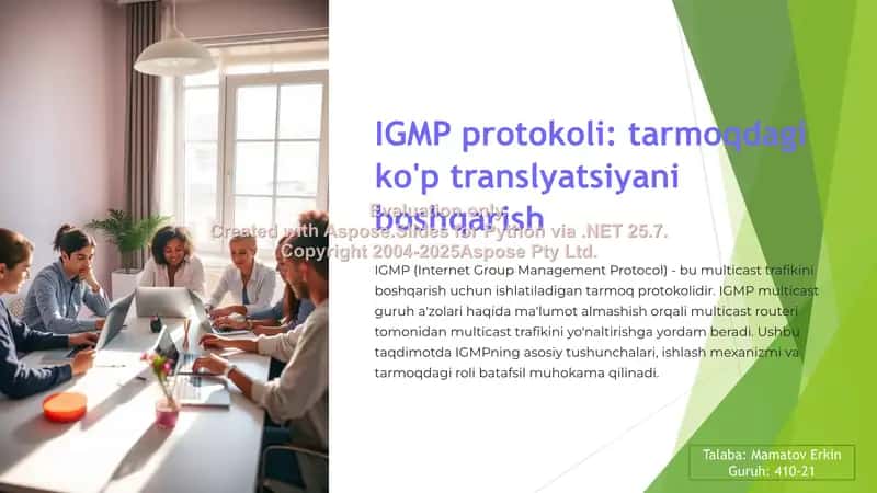 IGMP protokoli: tarmoqdagi ko'p translyatsiyani boshqarish 1