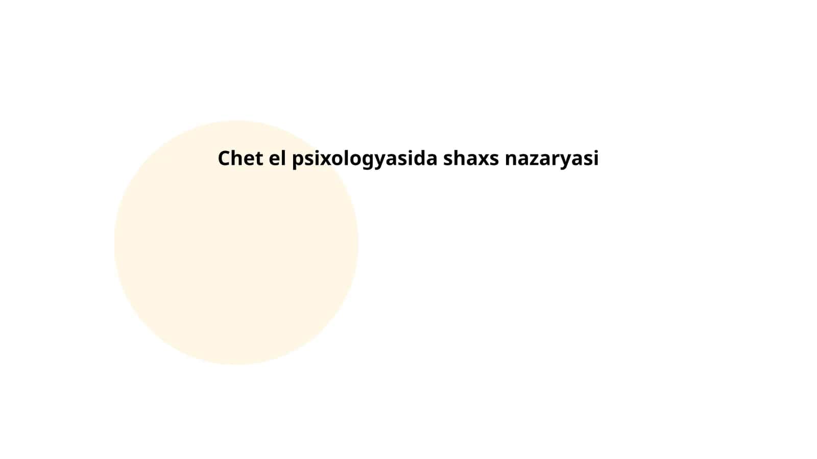 Chet el psixologyasida shaxs nazaryasi 1