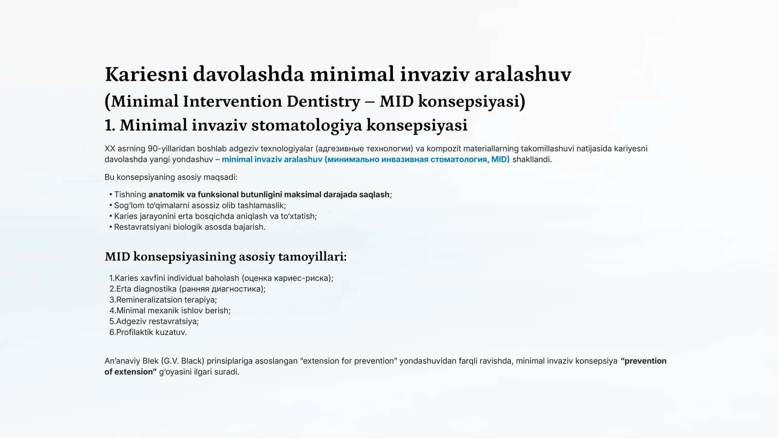 Kariesni davolashda minimal invaziv aralashuv 1