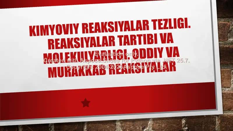 Kimyoviy reaksiyalar tezligi 1