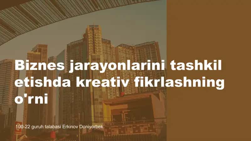 Kreativ fikrlash darajasi 1