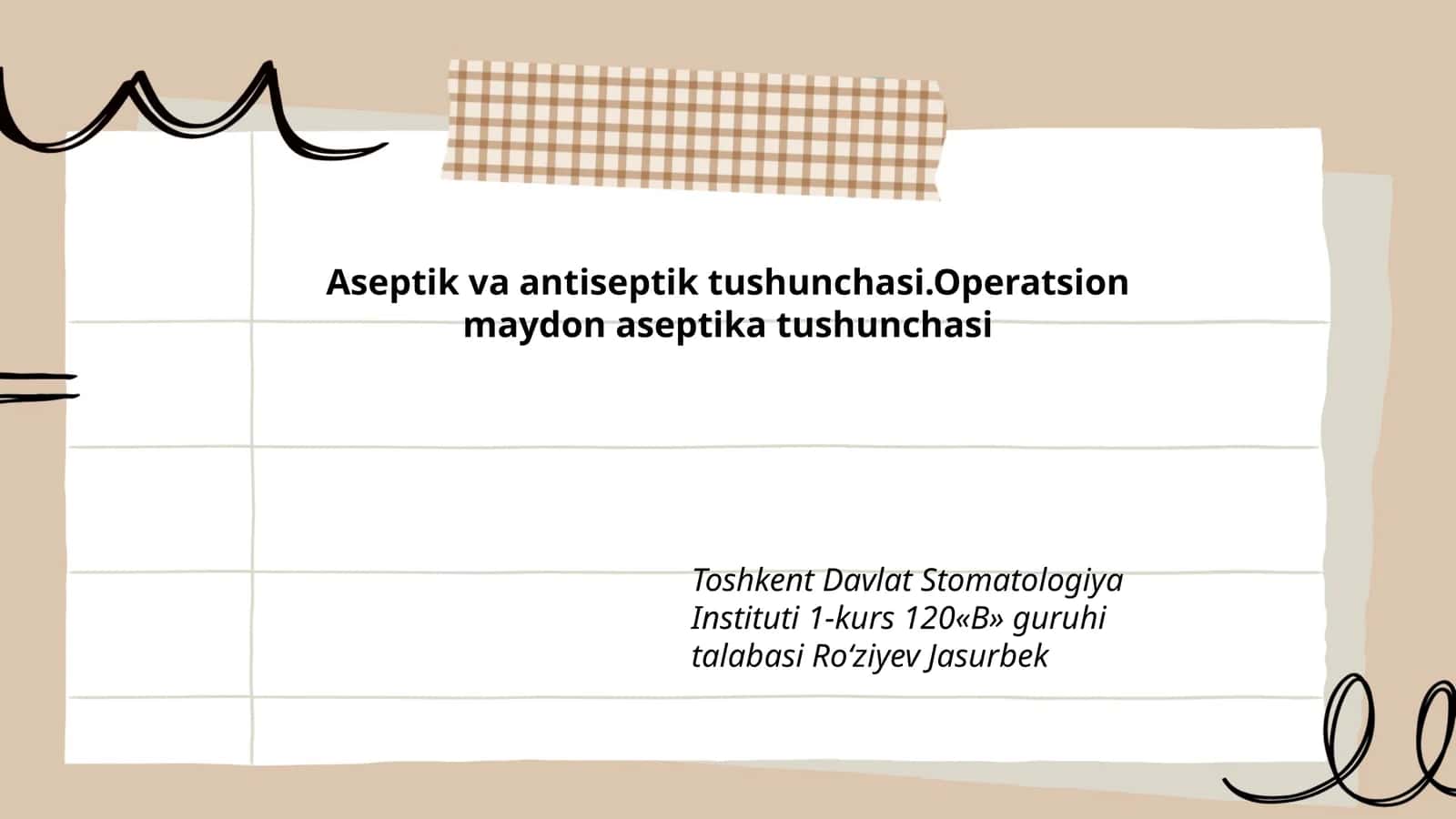 Aseptik va antiseptik tushunchasi 1