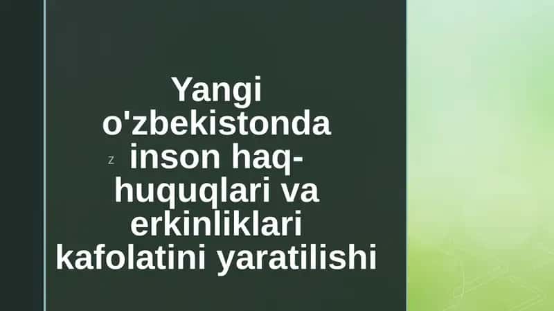 Yangio'zbekistondainsonhaq-huquqlarivaerkinliklarikafolatiniyaratilishi 1