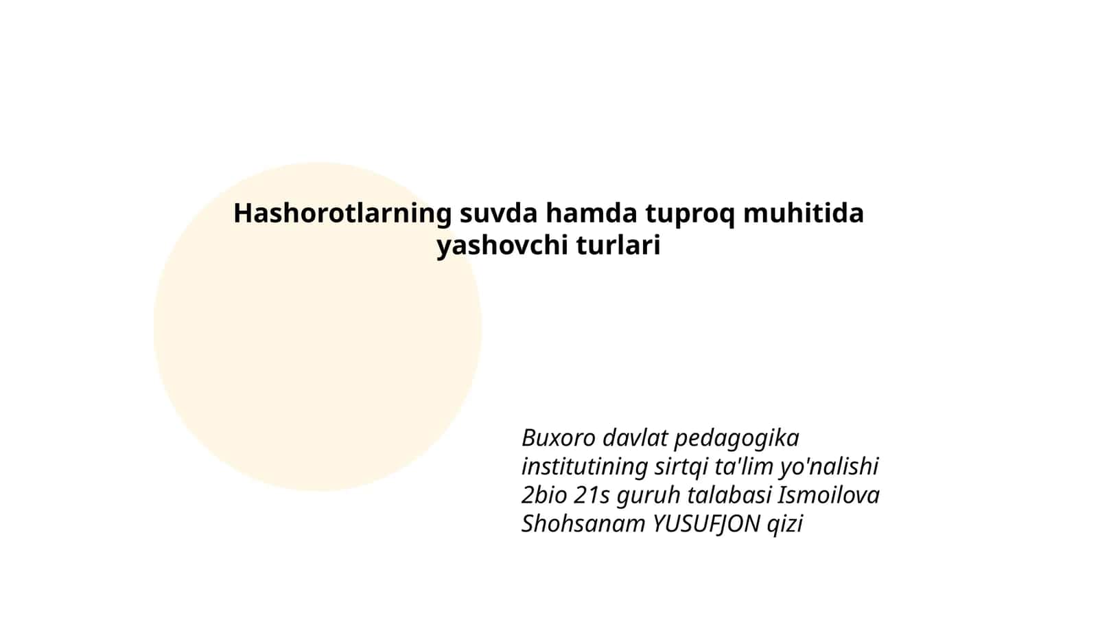 Hashorotlarning suvda hamda tuproq muhitida yashovchi turlari 1