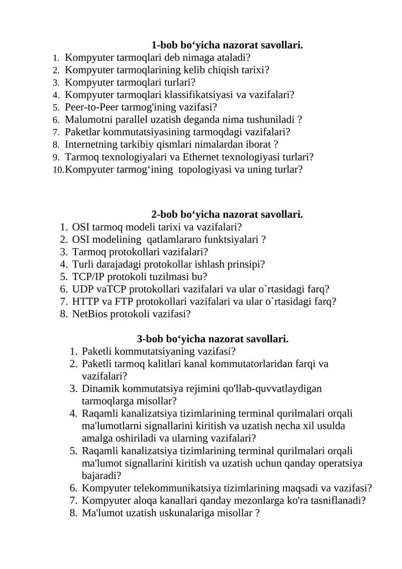OSI modeli tarixi va vazifalari 1
