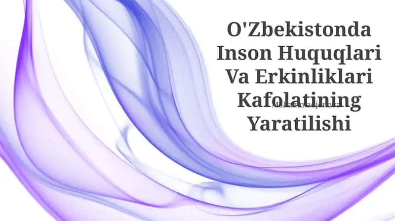 O'Zbekistonda Inson Huquqlari Va Erkinliklari Kafolatining Yaratilishi 1