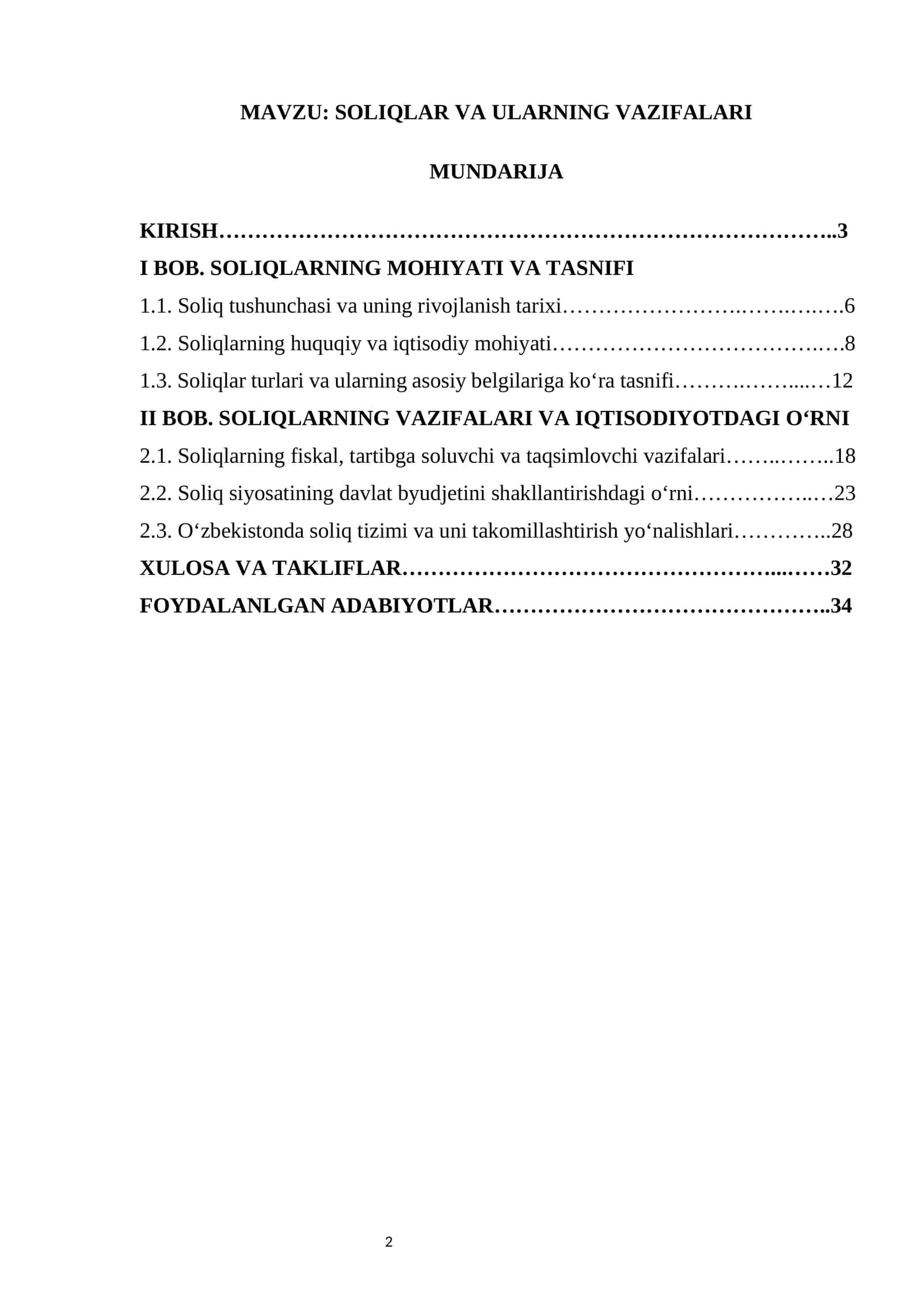 SOLIQLAR VA ULARNING VAZIFALARI 1
