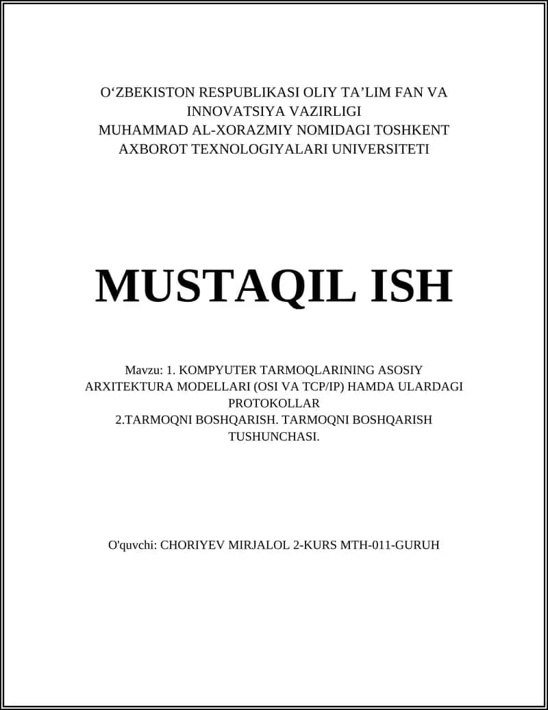 OSI va TCP/IP modeli 1