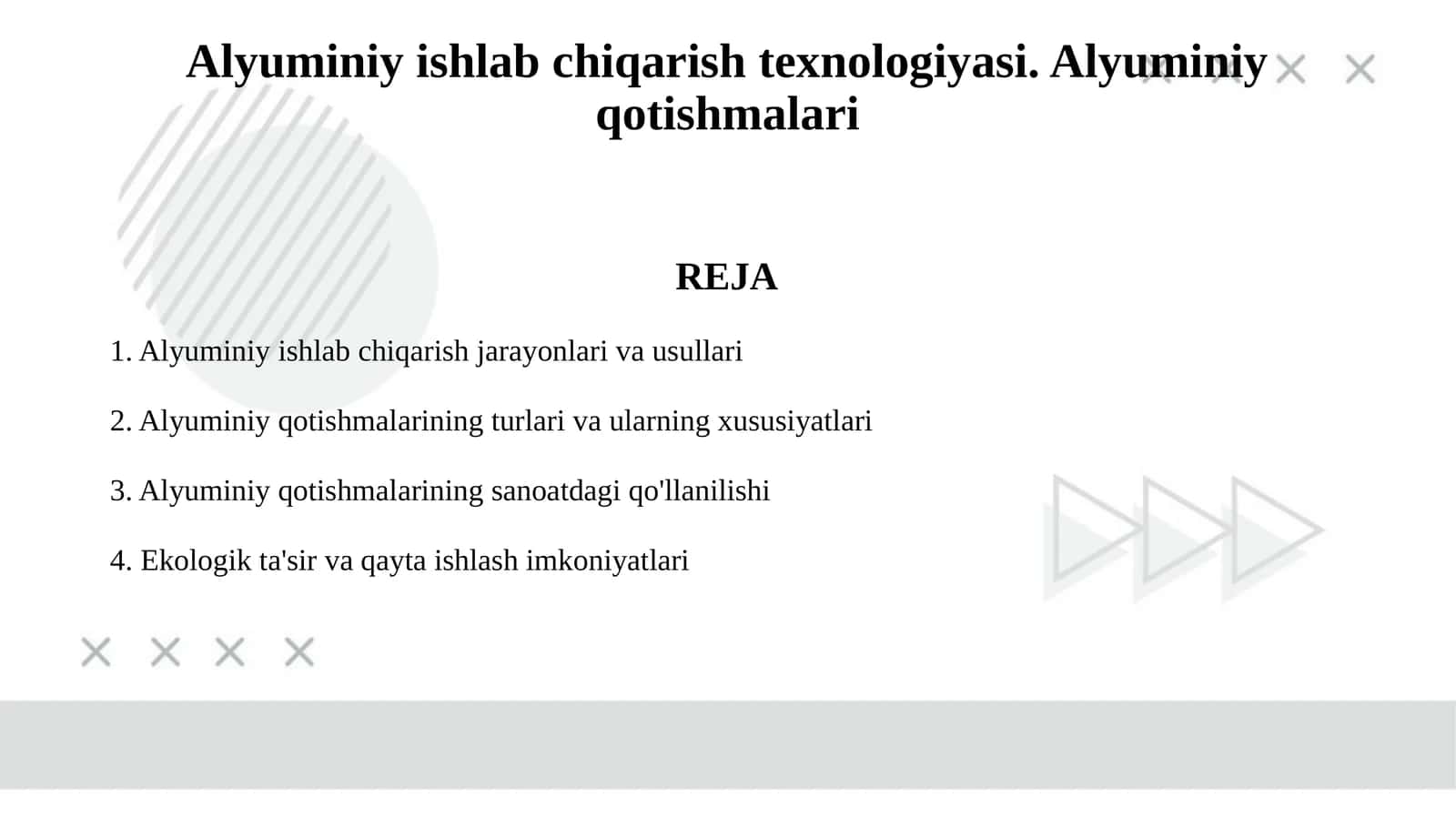 Alyuminiy ishlab chiqarish texnologiyasi. Alyuminiy qotishmalari 1