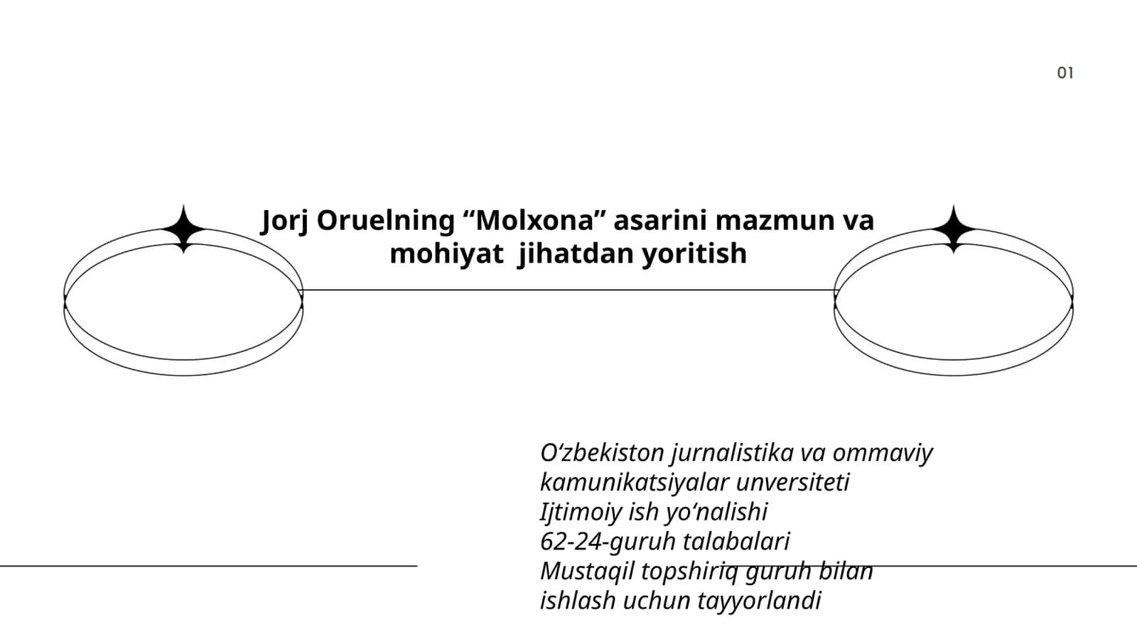 Jorj Oruelning “Molxona” asari 1
