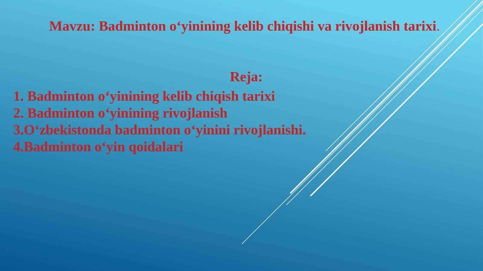Badminton o‘yinining kelib chiqishi va rivojlanish tarixi 1