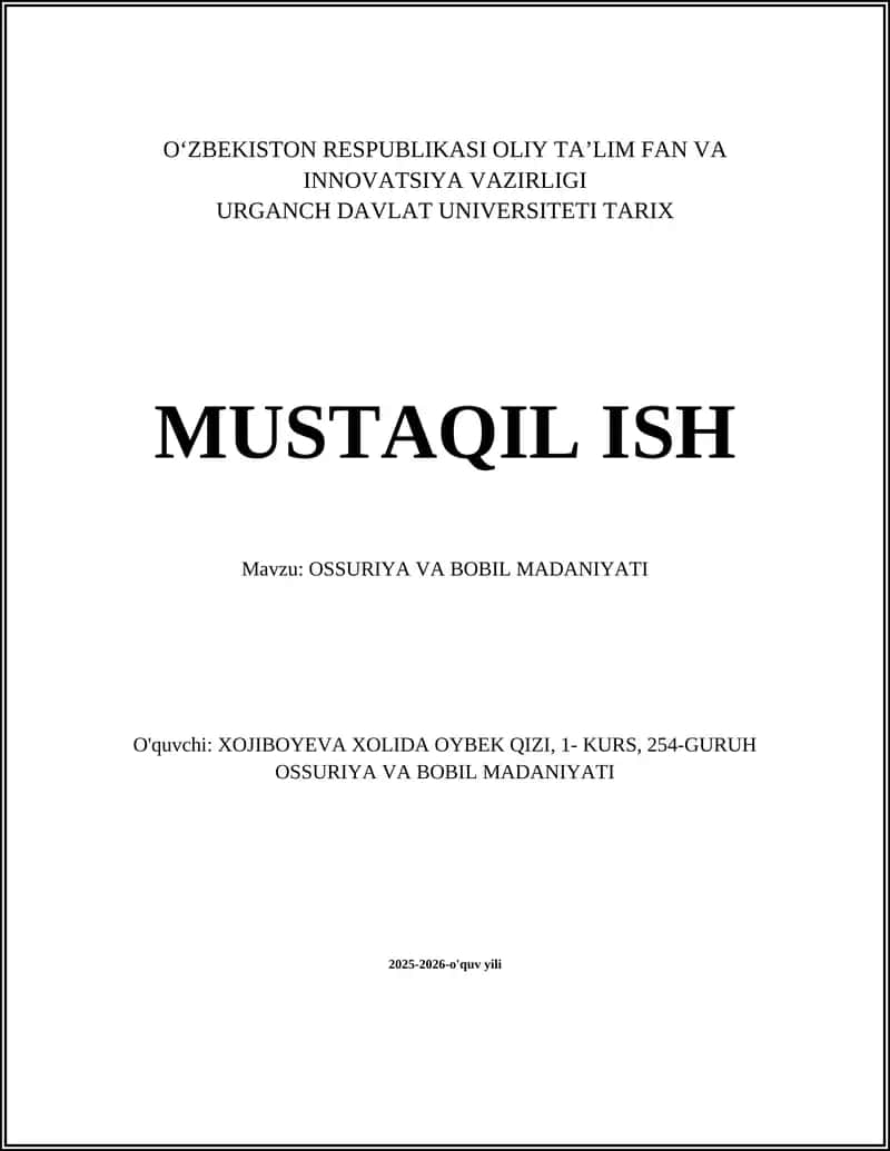 OSSURIYA VA BOBIL MADANIYATI 1