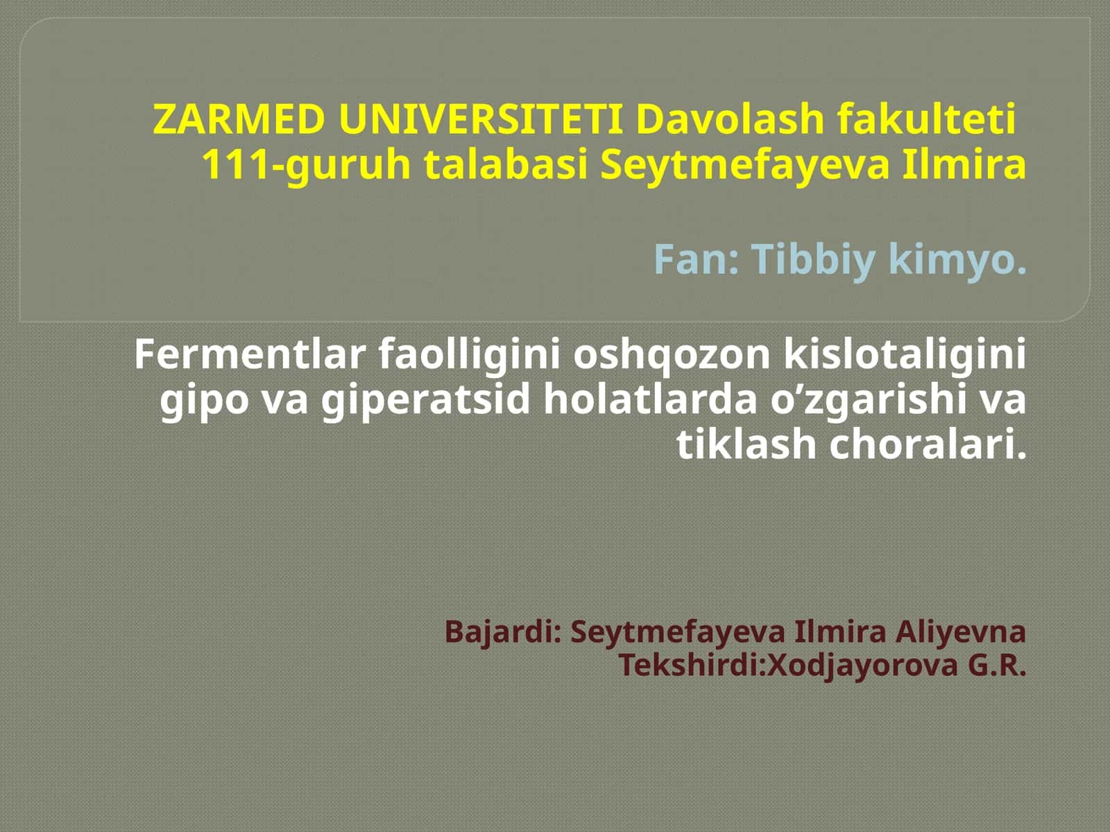 Fermentlar haqida tushuncha 1