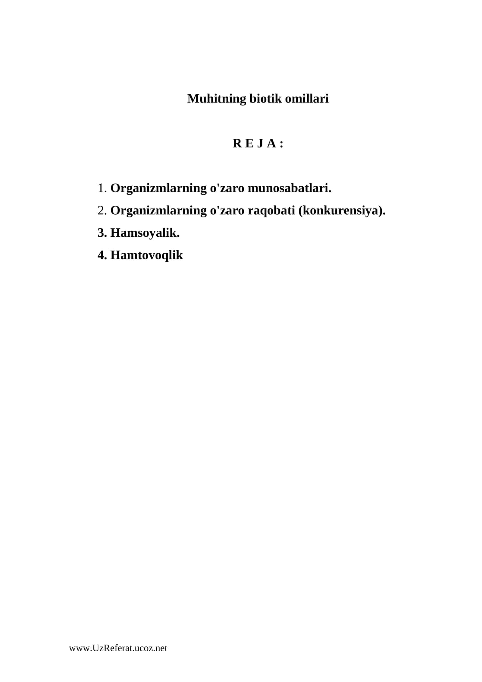 Muhitning biotik omillari 1