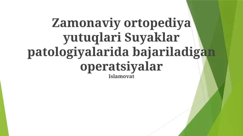 Zamonaviy ortopediya yutuqlari 1