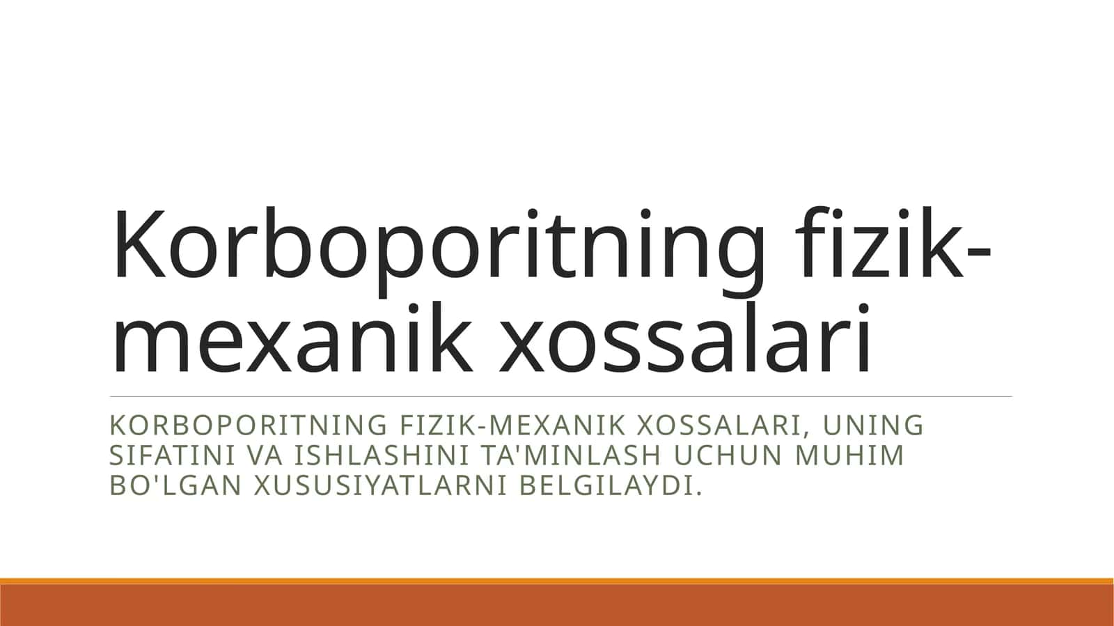 Korboporitning fizik-mexanik xossalari 1