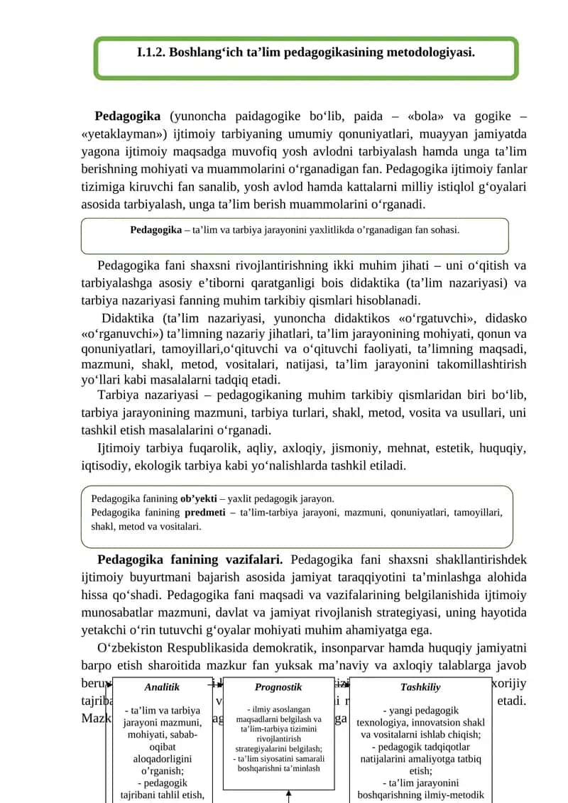 Boshlang‘ich taʼlim pedagogikasining metodologiyasi 1