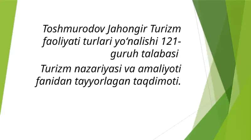 Marokash Turizm faoliyati 1