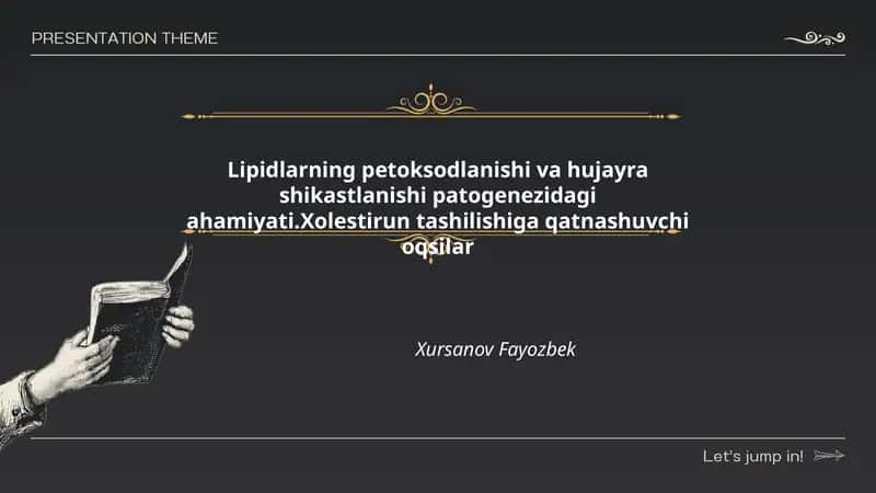 Lipidlarning petoksodlanishi va hujayra shikastlanishi patogenezidagi ahamiyati 1